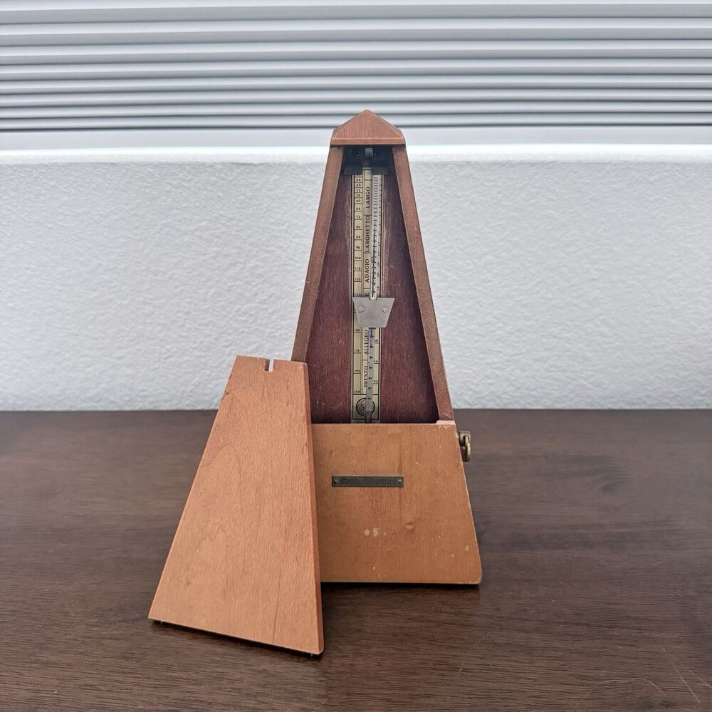 VTG Wood Case Seth Thomas Metronome #10 USA Made Adjustable Tempo MCM Works